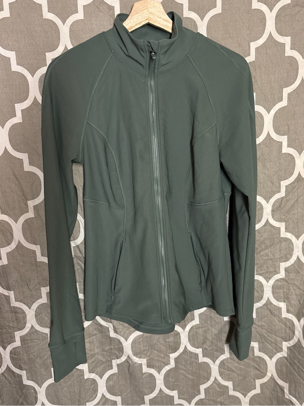 90 Degree By Reflex Olive Green Full-Zip Utility Jacket Size Large